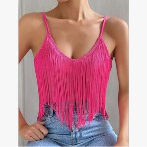 Vibrant Pink Fringe Camisole